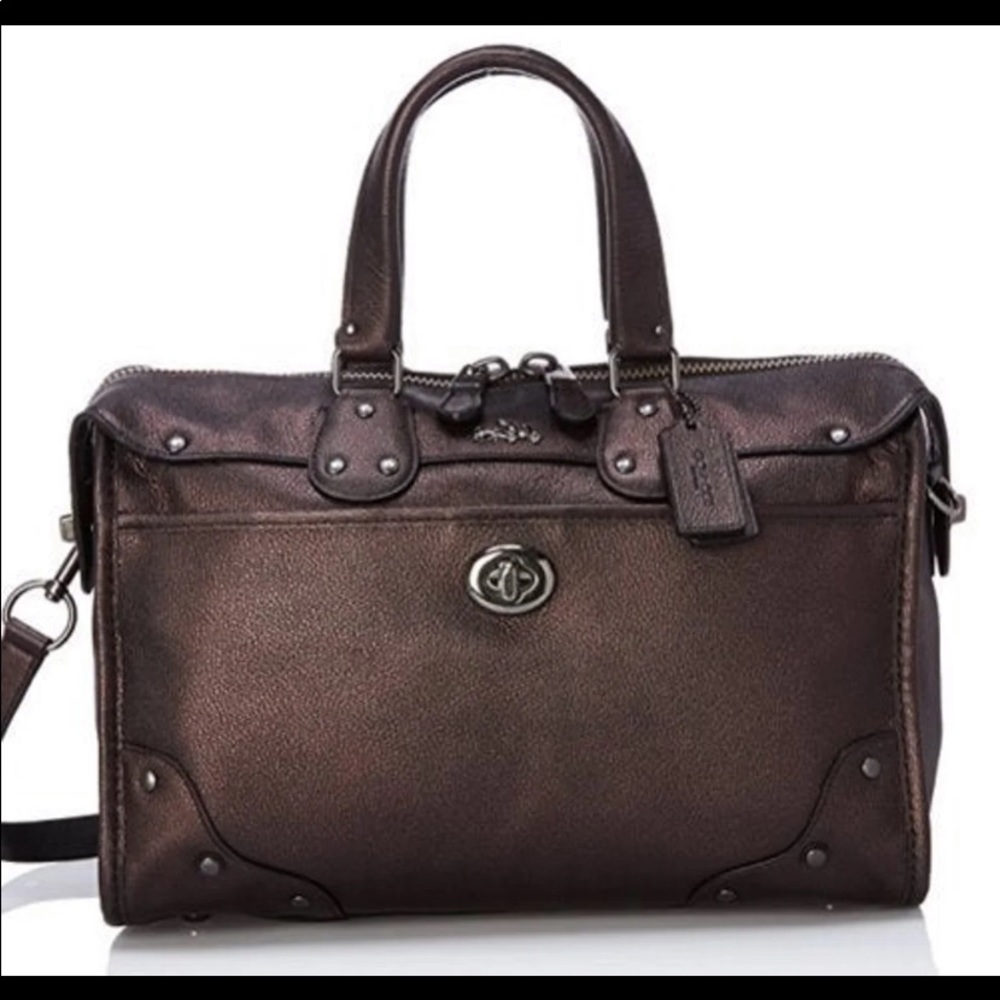 Coach Metallic Bronze Rhyder Large Satchel